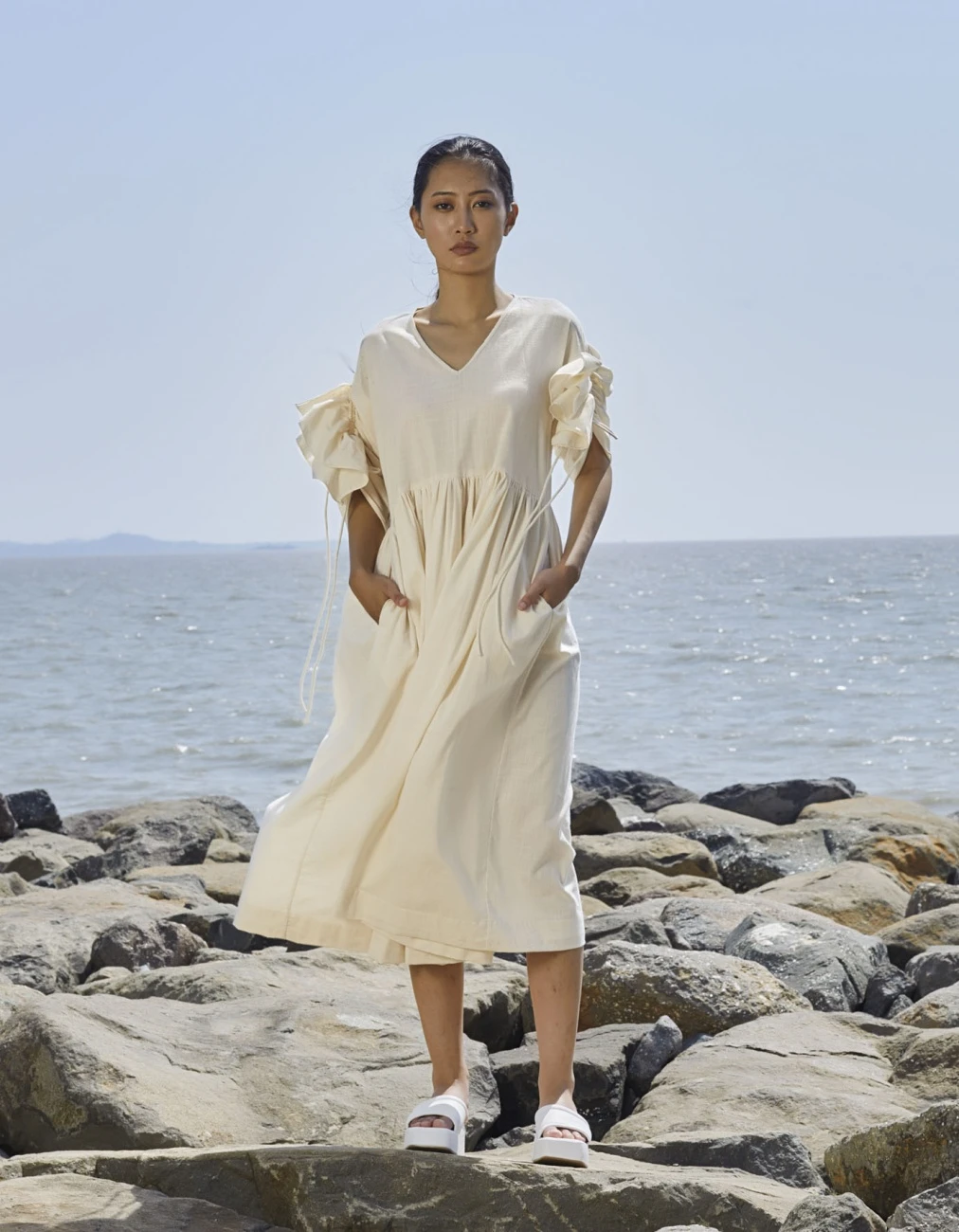 Off-White Ruffle Sleeve Dress 4 Off-White Ruffle Sleeve Dress - Image 2