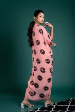 Brown And Old-Rose Rekha Dress -Ethereal Styles nkrs21105 b