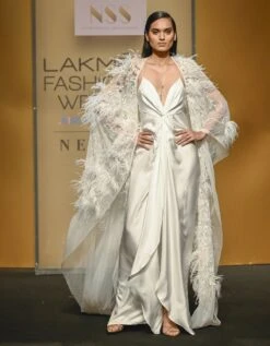 Ivory Beaut Dress With Cape -Ethereal Styles nss5376dressnss5377cape2