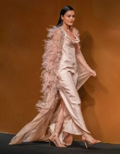 Blush Glaze Dress With Cape -Ethereal Styles nss5388dressnss5389capeb