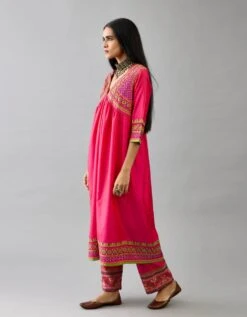 Fuchsia Silk Embroidered Kurta Dress 11 Fuchsia Silk Embroidered Kurta Dress -Ethereal Styles ntr06a3
