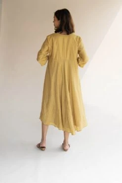 Honey Mustard Maheem Dress -Ethereal Styles nzdr014