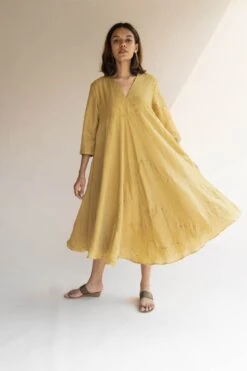 Honey Mustard Maheem Dress -Ethereal Styles nzdr01b