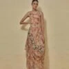 Printed Drape Dress In Chiffon -Ethereal Styles omdrachad021