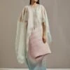 Pink Organza Printed Cape With Dress -Ethereal Styles omiwkros051