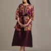 Wine Chanderi Cape With Dress -Ethereal Styles omiwkros341