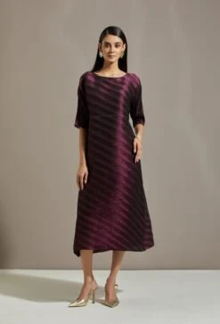 Wine Chanderi Cape With Dress -Ethereal Styles omiwkros344