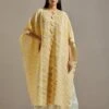 Yellow Crinkle Cape With Dress -Ethereal Styles omiwkt22cap091