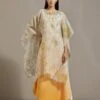 Yellow Organza Cape With Dress -Ethereal Styles omiwkt22cap111