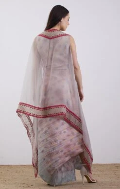 Peach Crinkle Cape With Dress -Ethereal Styles omiwob21cap01b