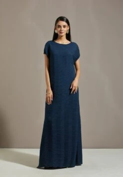 Blue Organza Printed Cape With Dress -Ethereal Styles omiwob21cap354