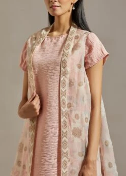 Pink Organza Cape With Dress -Ethereal Styles omiwob21cap445