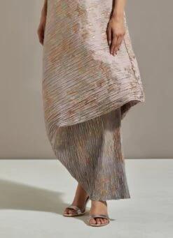 Taupe Crinkle Dress -Ethereal Styles omw18364303