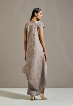 Taupe Crinkle Dress -Ethereal Styles omw1836430b