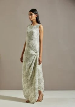 Yellow Chanderi Dress -Ethereal Styles omwkrosdr052