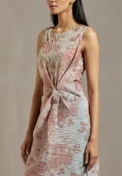 Navy Blue Crinkle Dress -Ethereal Styles omwob21dr124