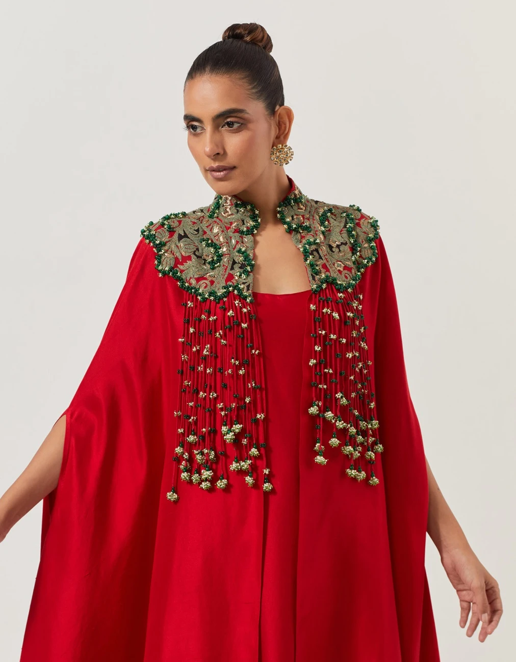 Red Cape With A Long Slip Dress 6 Red Cape With A Long Slip Dress - Image 4