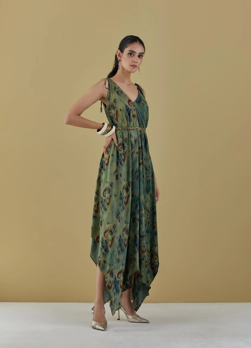 Dry Heena Green Jump Dress With Belt 3 Dry Heena Green Jump Dress With Belt
