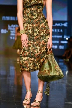 Dry Heena Green Printed Cowl Neck Dress -Ethereal Styles pb40 b