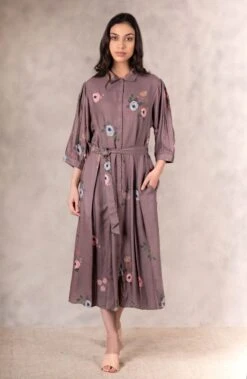 Coffee Eden Print Dress -Ethereal Styles pf22d83