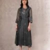 Forest Green Eden Print Dress And Jacket Set -Ethereal Styles pf22jd91