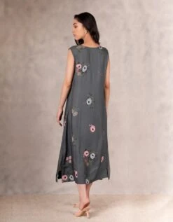 Forest Green Eden Print Dress And Jacket Set -Ethereal Styles pf22jd94