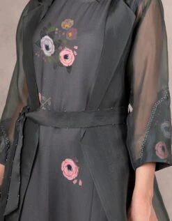 Forest Green Eden Print Dress And Jacket Set -Ethereal Styles pf22jd95