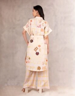 Printed Shirt Dress Style Tunic With Pants -Ethereal Styles pf22t23p36b