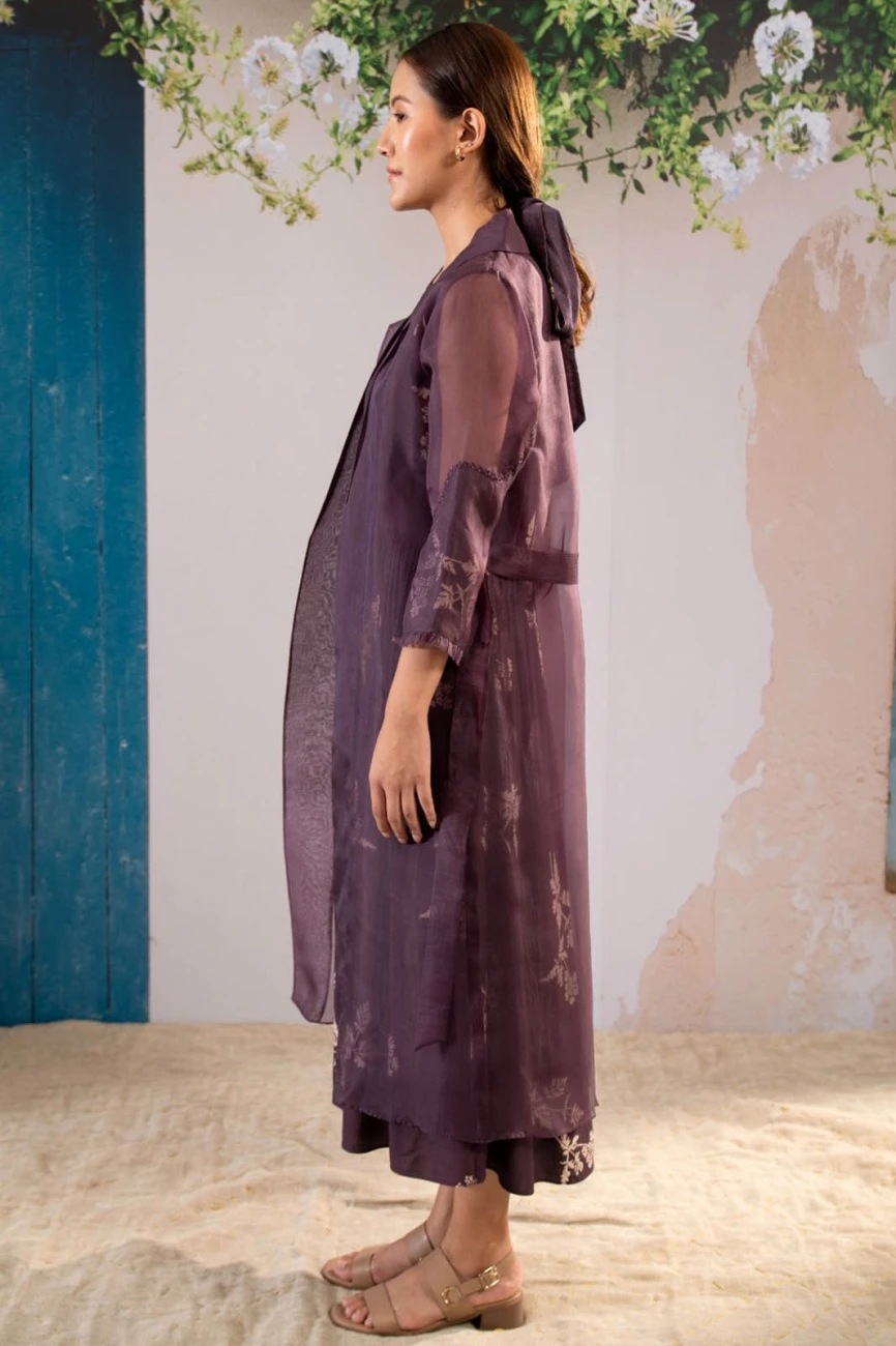 Lavender Discharge Print Dress And Jacket Set 6 Lavender Discharge Print Dress And Jacket Set - Image 4