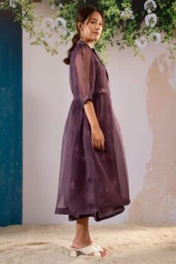 Lavender Discharge Print Dress And Jacket Set 14 Lavender Discharge Print Dress And Jacket Set -Ethereal Styles pf23jd246