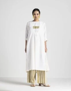 Ivory Back Pleat Dress Co-ord Set