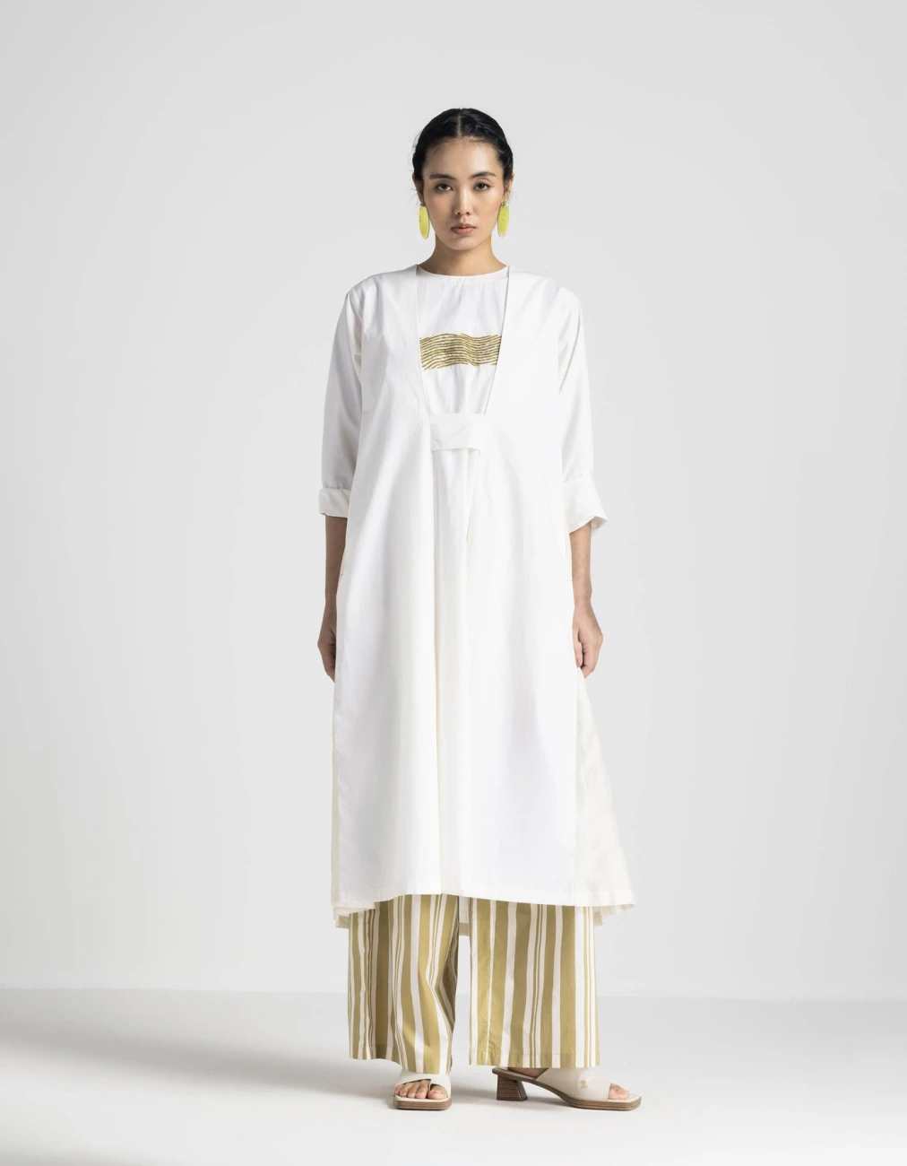 Ivory Back Pleat Dress Co-ord Set 2 Ivory Back Pleat Dress Co-ord Set