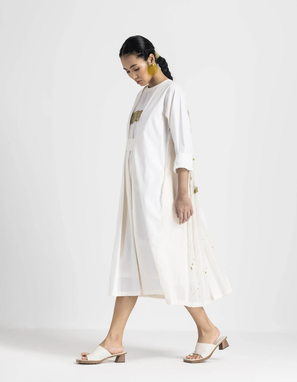 Ivory Back Pleat Dress Co-ord Set 3 Ivory Back Pleat Dress Co-ord Set - Image 2