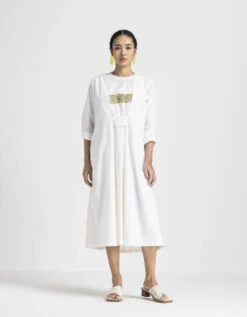 Ivory Back Pleat Dress Co-ord Set 10 Ivory Back Pleat Dress Co-ord Set -Ethereal Styles pf23set013