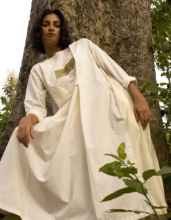 Ivory Back Pleat Dress Co-ord Set 12 Ivory Back Pleat Dress Co-ord Set -Ethereal Styles pf23set015