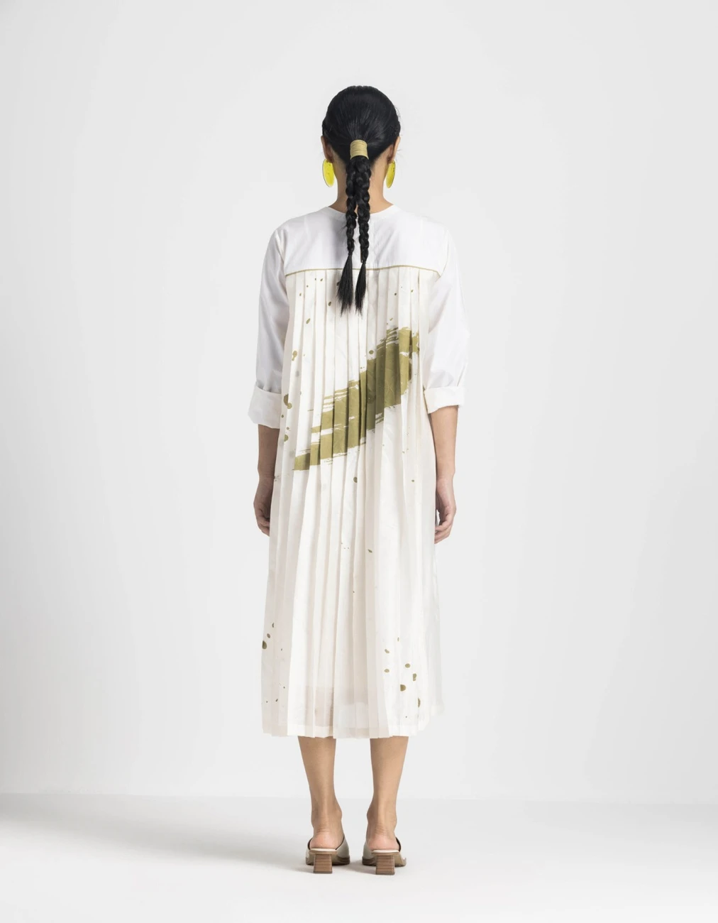 Ivory Back Pleat Dress Co-ord Set 8 Ivory Back Pleat Dress Co-ord Set - Image 7