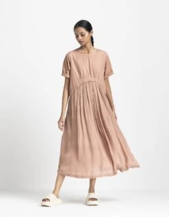 Champagne Yoke Gather Dress Co-ord Set -Ethereal Styles pf23set153