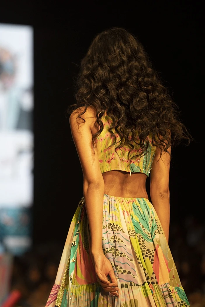 Emma Tropical Print Georgette Embroidered Cut Out Dress 6 Emma Tropical Print Georgette Embroidered Cut Out Dress - Image 4