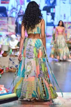 Emma Tropical Print Georgette Embroidered Cut Out Dress 13 Emma Tropical Print Georgette Embroidered Cut Out Dress -Ethereal Styles psdr0032b