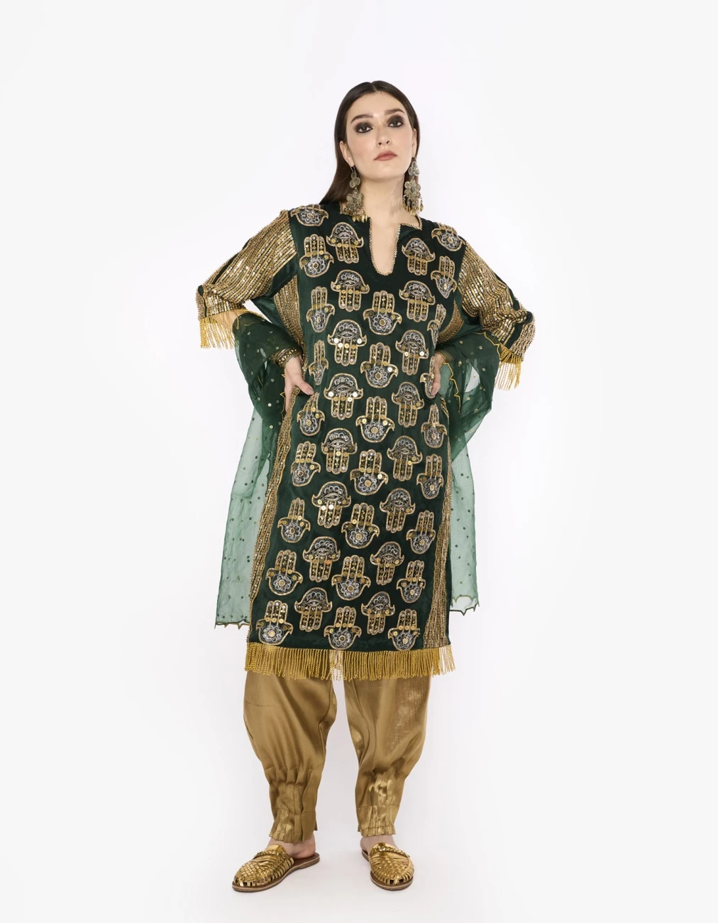The New Banjara Hamsa Dress With Pleated Hem Pants 3 The New Banjara Hamsa Dress With Pleated Hem Pants