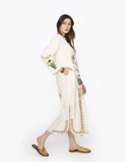 Off White Hamsa & Palm Long Column Dress -Ethereal Styles rarahl23382