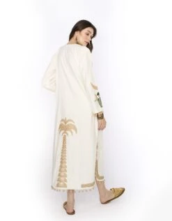 Off White Hamsa & Palm Long Column Dress -Ethereal Styles rarahl2338b
