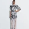 Dark Safari Print And Ivory Zaha Shirt Dress With Lily Skirt -Ethereal Styles rkcu23041 1