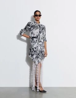 Dark Safari Print And Ivory Zaha Shirt Dress With Lily Skirt -Ethereal Styles rkcu23043 1