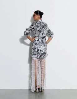 Dark Safari Print And Ivory Zaha Shirt Dress With Lily Skirt -Ethereal Styles rkcu2304b 1