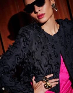 Hot Pink And Black 'Aspin' Jacket And 'Celine' Dress -Ethereal Styles rkcu23262