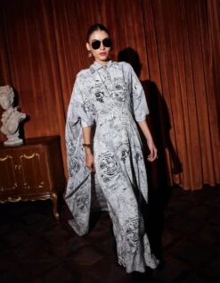 Light Safari Print 'Leonie' Dress