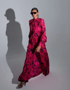 J103 Pink And Black 'Laura' Bow Dress -Ethereal Styles rkcu23382