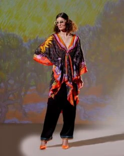 Black With Red Loving Vincent Van Gogh Inayat And Paloma Dress With Pants