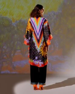 Black With Red Loving Vincent Van Gogh Inayat  And Paloma Dress With Pants -Ethereal Styles rr22893setb